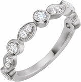 14K White 1/2 CTW Natural Diamond Anniversary Band 