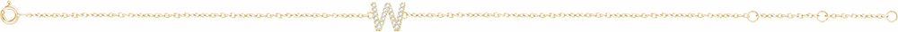 14K Yellow .07 CTW Natural Diamond Initial W 6-7" Bracelet