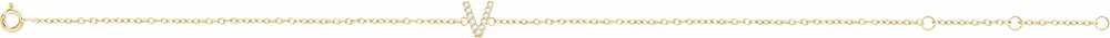 14K Yellow Gold .05 CTW Natural Diamond Initial V 6-7" Bracelet