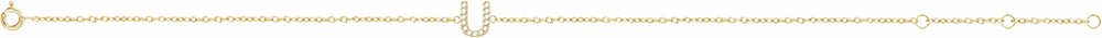 14K Yellow Gold .05 CTW Natural Diamond Initial U 6-7" Bracelet