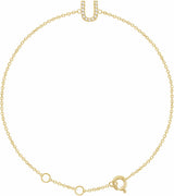 14K Yellow Gold .05 CTW Natural Diamond Initial U 6-7" Bracelet