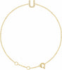 14K Yellow Gold .05 CTW Natural Diamond Initial U 6-7" Bracelet