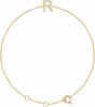 14K Yellow Gold .06 CTW Natural Diamond Initial R 6-7" Bracelet