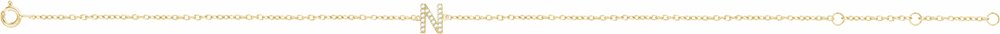 14K Yellow .06 CTW Natural Diamond Initial N 6-7" Bracelet