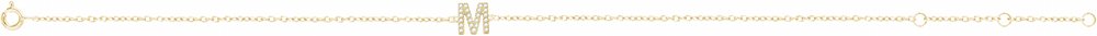 14K Yellow .07 CTW Natural Diamond Initial M 6-7" Bracelet