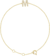 14K Yellow Gold .07 CTW Natural Diamond Initial M 6-7" Bracelet