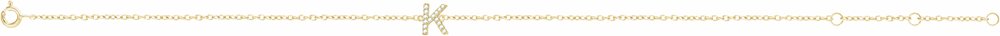 14K Yellow .05 CTW Natural Diamond Initial K 6-7" Bracelet