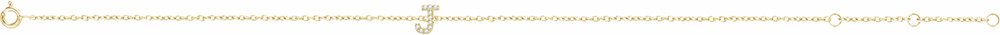 14K Yellow Gold .05 CTW Natural Diamond Initial J 6-7" Bracelet