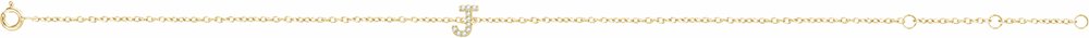 14K Yellow .05 CTW Natural Diamond Initial J 6-7" Bracelet