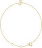 14K Yellow .05 CTW Natural Diamond Initial J 6-7" Bracelet