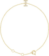 14K Yellow Gold .05 CTW Natural Diamond Initial I 6-7" Bracelet