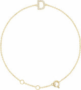 14K Yellow Gold Vermeil .06 CTW Lab-Grown Diamond Initial D 6-7" Bracelet