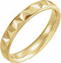 14K Yellow Gold 4 mm Stepped-Edge Geometric Half Round Band Size 9