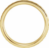 14K Yellow Gold 3 mm Stepped-Edge Geometric Half Round Band Size 7