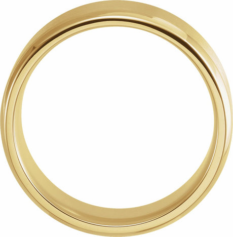 14K Yellow Gold 8 mm Beveled-Edge Band with Satin Finish Size 9 