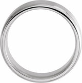14K White Gold 8 mm Beveled-Edge Band with Satin Finish Size 11.5