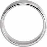 Continuum Sterling Silver 8 mm Beveled-Edge Band with Satin Finish Size 7