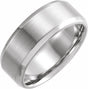 10K White Gold 8 mm Beveled-Edge Band with Satin Finish Size 11