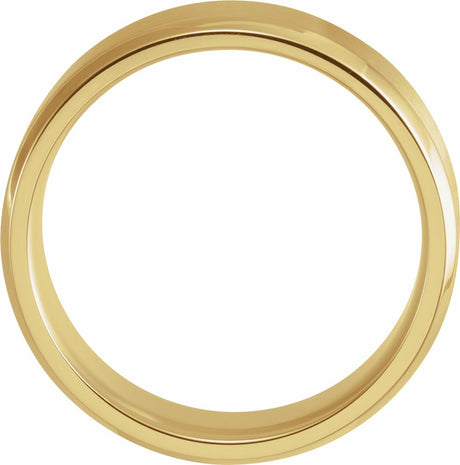 14K Yellow Gold 7 mm Beveled-Edge Band with Satin Finish Size 6.5 