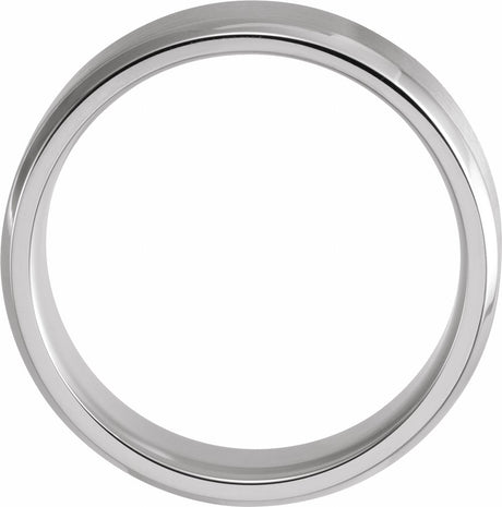 10K White 7 mm Beveled-Edge Band with Satin Finish Size 9.5