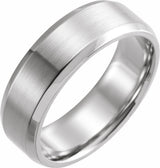 Continuum Sterling Silver 7 mm  Beveled-Edge Comfort-Fit Flat Band Size 13