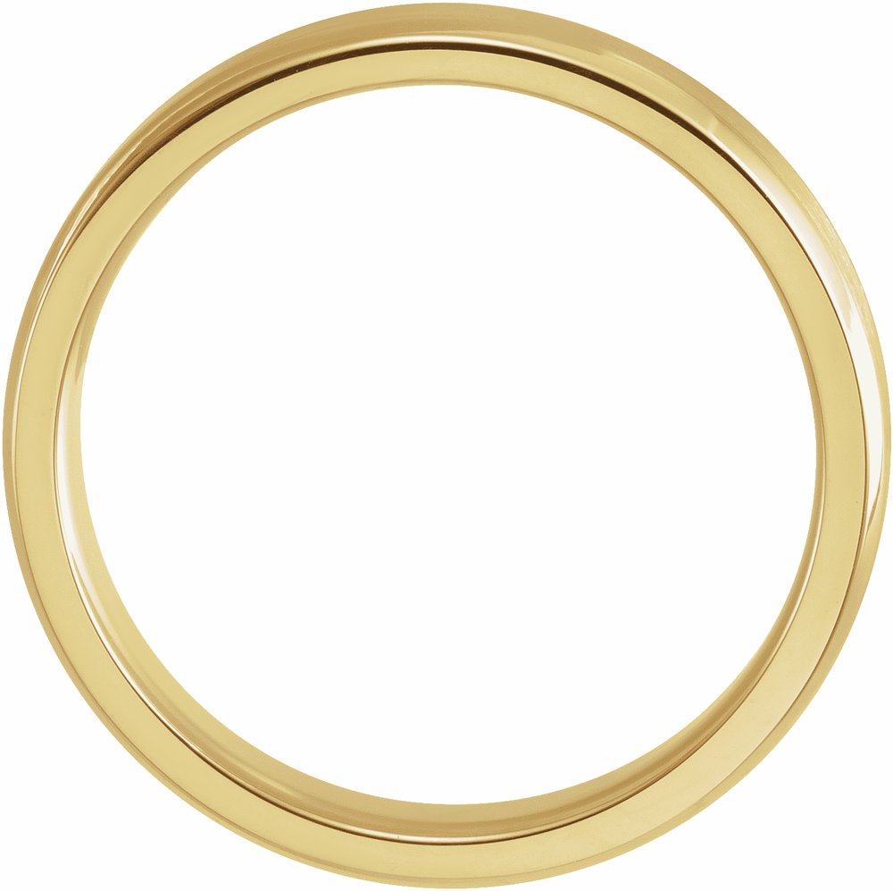 18K Yellow Gold 4 mm Beveled-Edge Band with Satin Finish Size 8 