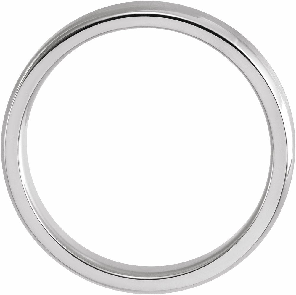 14K White 4 mm Beveled-Edge Band with Satin Finish Size 8.5