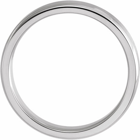 14K White 4 mm  Beveled-Edge Comfort-Fit Flat Band Size 8.5