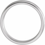 14K X1 White Gold 4 mm Beveled-Edge Band with Satin Finish Size 11.5