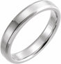 14K White Gold 4 mm Beveled-Edge Band with Satin Finish Size 7.5