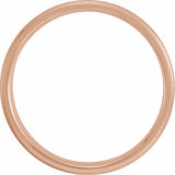 14K Rose Gold 6 mm Knurled Stepped-Edge Flat Band Size 10
