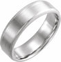Continuum Sterling Silver 6 mm Knurled Stepped-Edge Flat Band Size 6.5