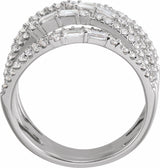 14K White 1 CTW Natural Diamond Negative Space Ring