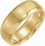 10K Yellow Gold 6 mm Beveled-Edge Grooved Comfort-Fit Half Round Band Size 8