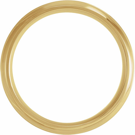 14K Yellow Gold 8 mm Beveled-Edge Grooved Comfort-Fit Half Round Band Size 10