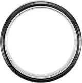 Tungsten & Ceramic Couture® 8 mm Stepped-Edge Comfort-Fit Band Size 7.5
