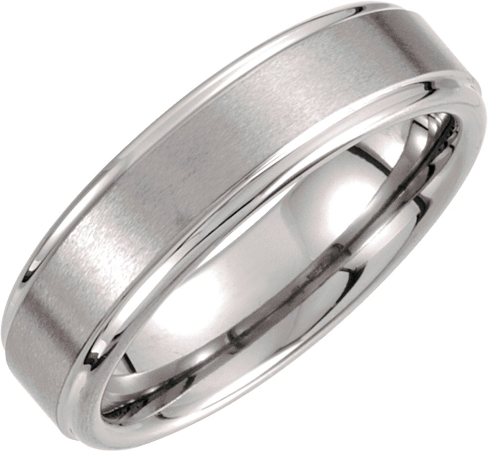 Tungsten 6 mm Satin and Polished Edge Band Size 7