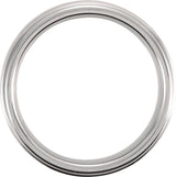 Tungsten 6 mm Stepped-Edge Inlay Comfort-Fit Band  Size 7