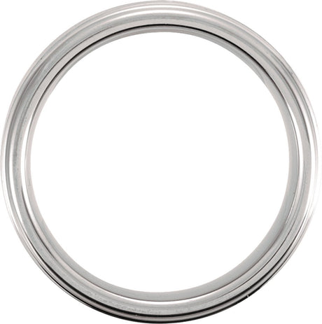 Tungsten 6 mm Stepped-Edge Inlay Comfort-Fit Band  Size 7