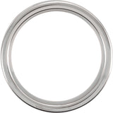 Tungsten 8 mm Inlay Comfort-Fit Band Size 8.5