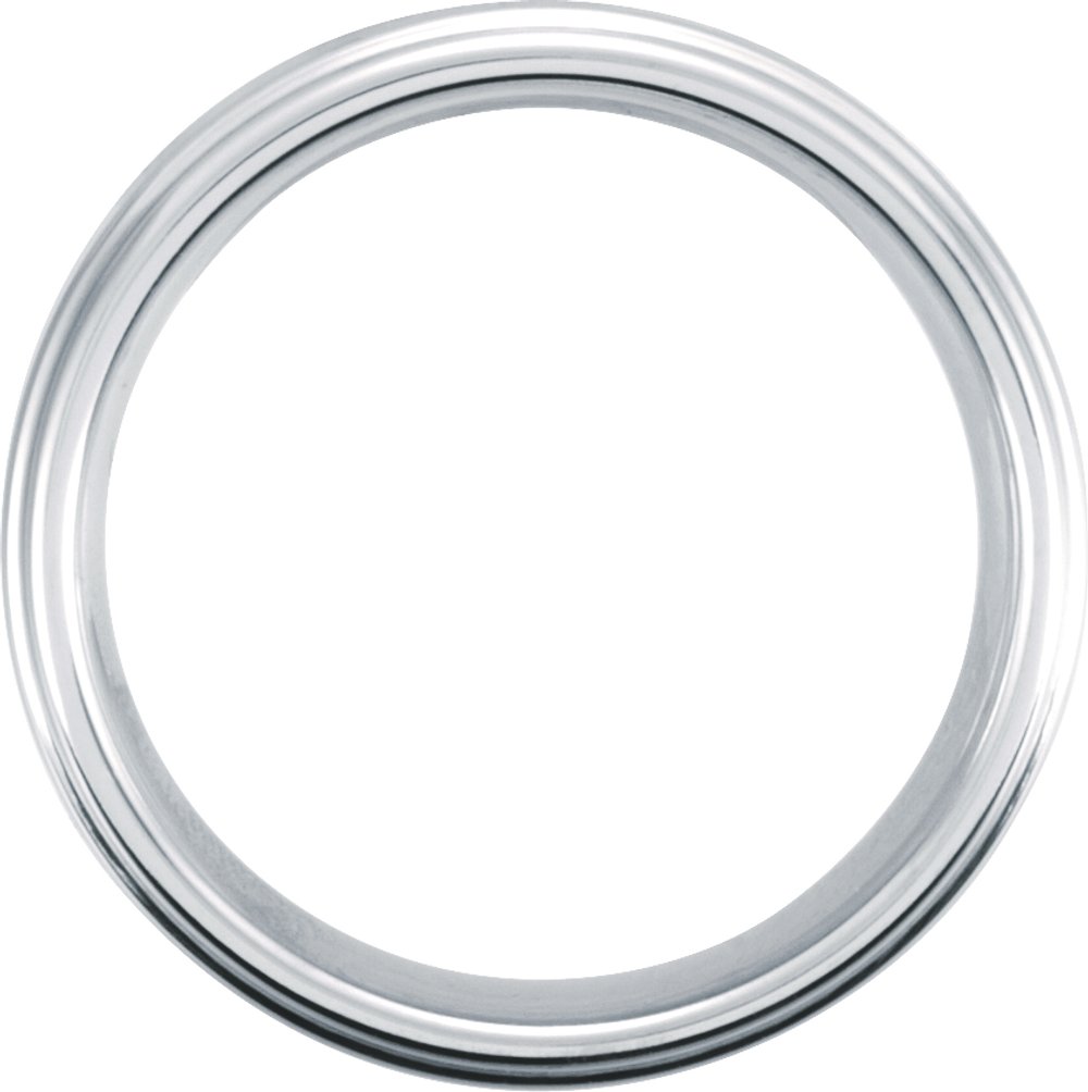 White Tungsten 6 mm Satin and Polished Edge Band