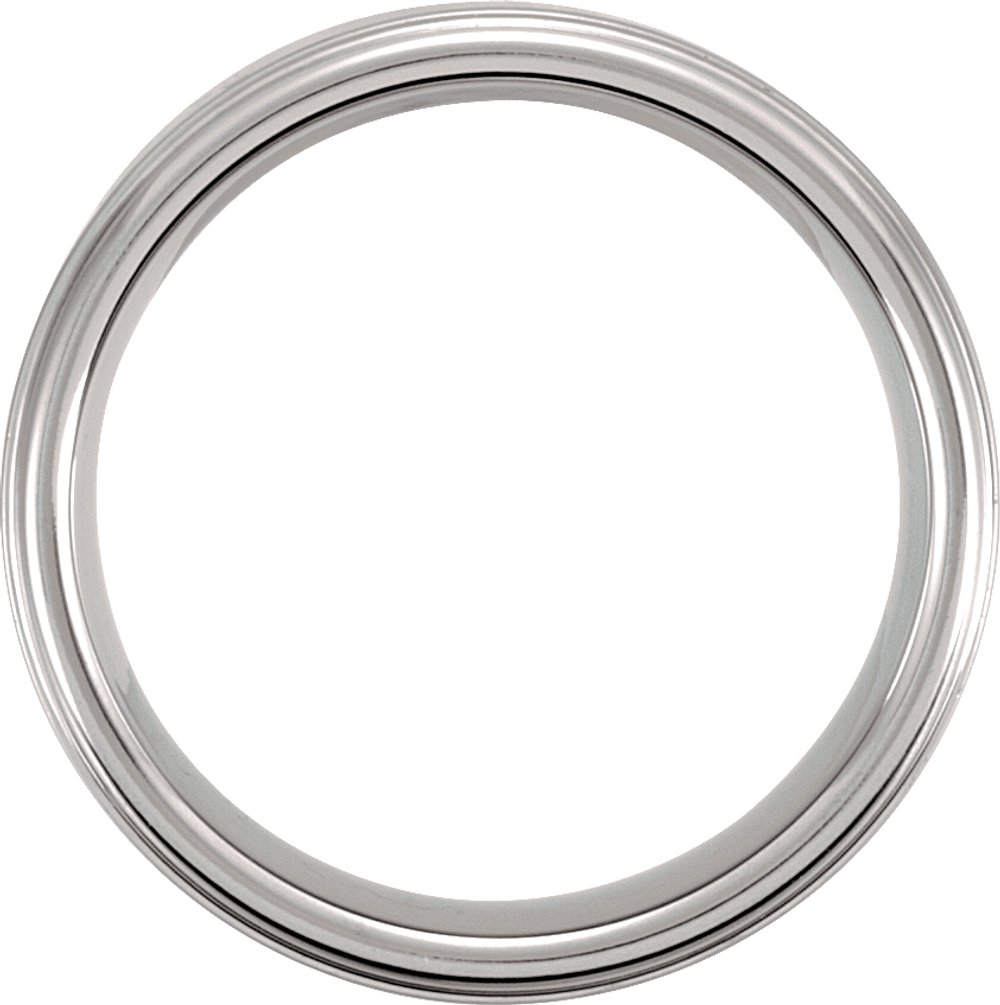 Tungsten 8 mm Rounded Edge Band with Satin Finish Size 8