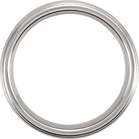 Tungsten 8 mm Rounded Edge Band with Satin Finish Size 8