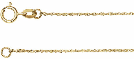14K Yellow .90 mm Diamond-Cut Singapore 18" Chain 