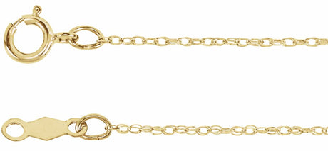 10K Yellow .75 mm Rope 16" Chain  