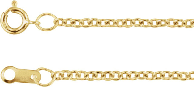 10K Yellow 1.5 mm Cable 20" Chain