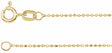 14K Yellow 1 mm Diamond-Cut Bead 16" Chain