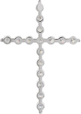 14K White 1 3/8 CTW Natural Diamond Cross Pendant