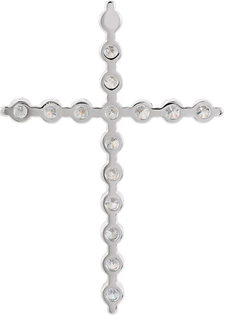 14K White Gold 1 1/2 CTW Lab-Grown Diamond Cross Pendant