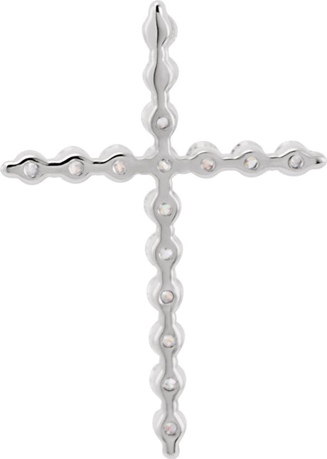 14K White Gold 1/5 CTW Lab-Grown Diamond Cross Pendant